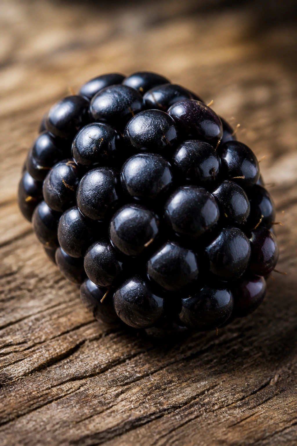 Are Blackberries Acidic Or Alkaline? All You Need To Know 4 Close-up of blackberry on wood highlighting texture.