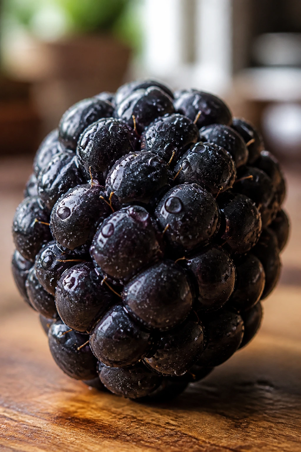 Are Blackberries Acidic Or Alkaline? All You Need To Know 7 Close-up of a single blackberry on a wooden kitchen counter