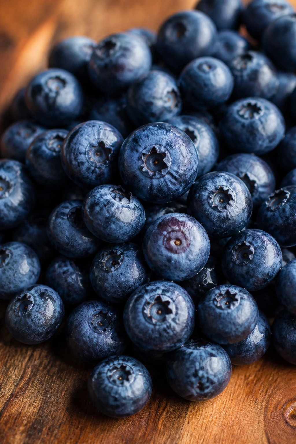Banishing Breakouts: Are Blueberries Good For Acne? 5 Blueberries on a wooden surface illustrating acne myths