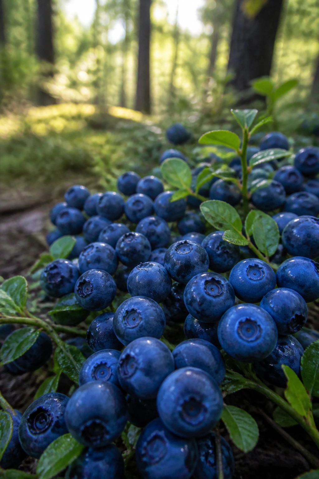 12 Interesting Fun Facts About Blueberries 1 Close-up of ripe blueberries in a North American woodland setting