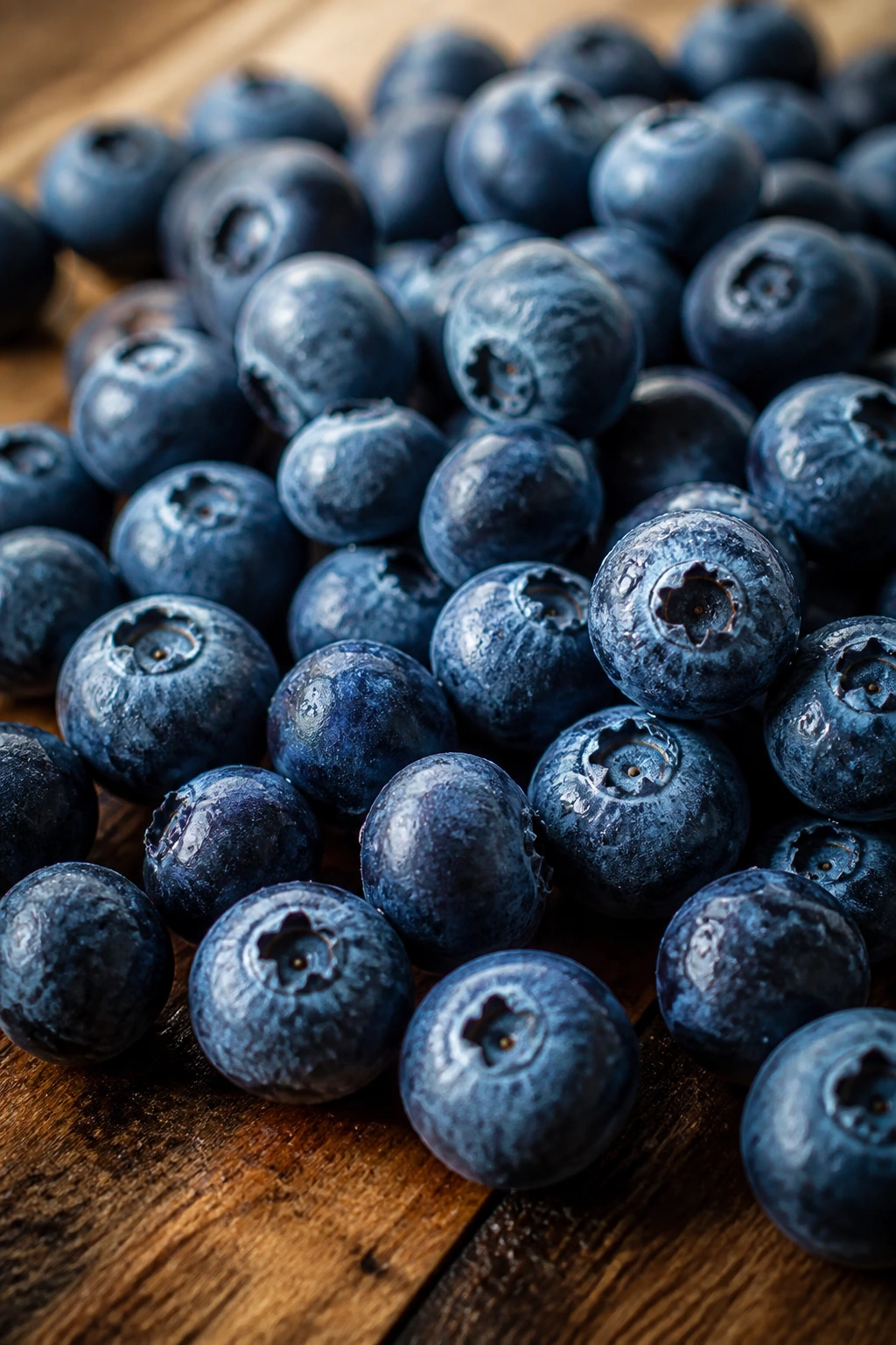 Can Gerbils Eat Blueberries? All You Need To Know 7 Close-up of ripe blueberries filling the frame on a wooden kitchen counter