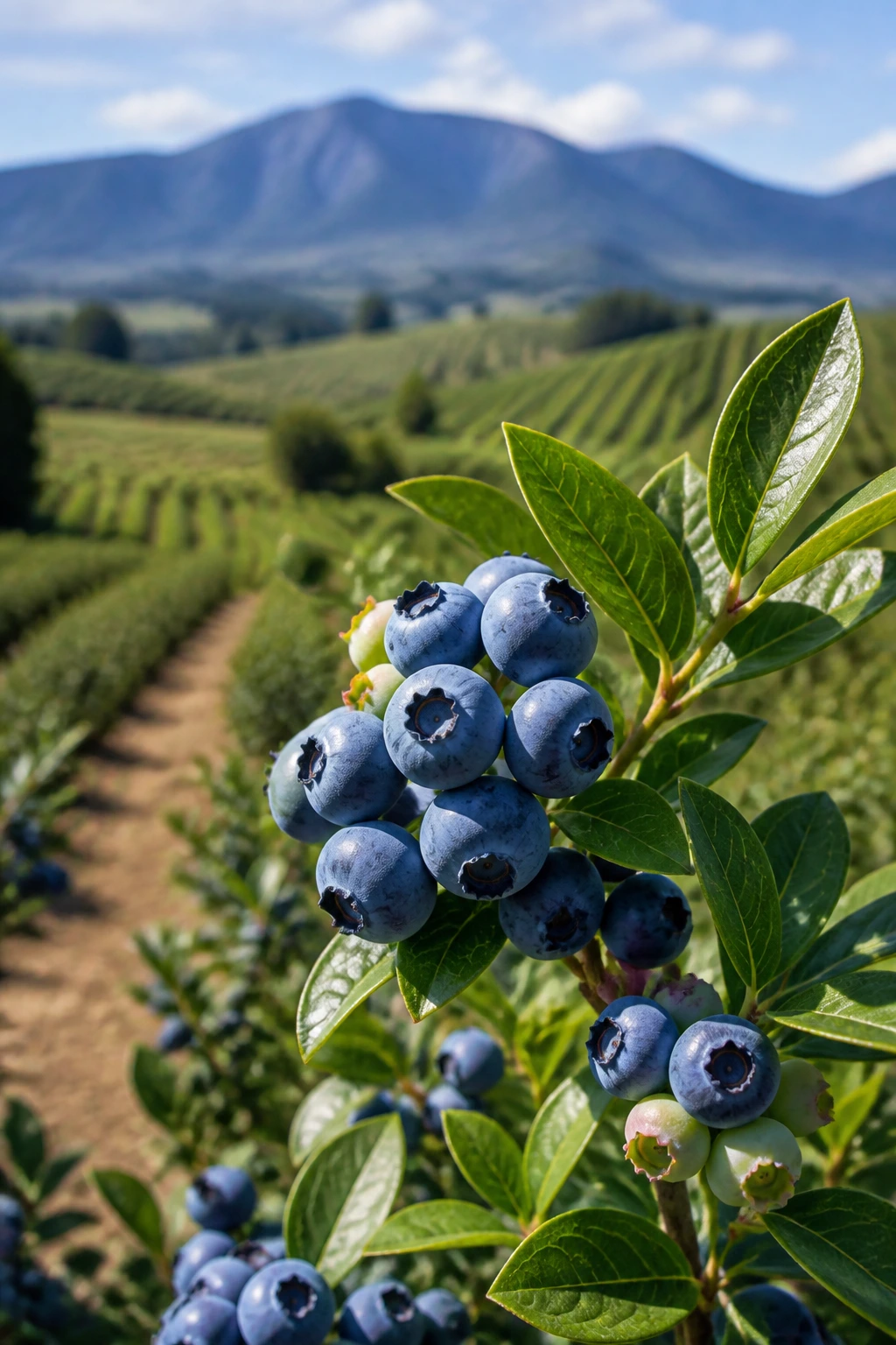 When Are Blueberries In Season? Harvest Season By Regions 5 Close-up of blueberries on a bush with distant South American mountains