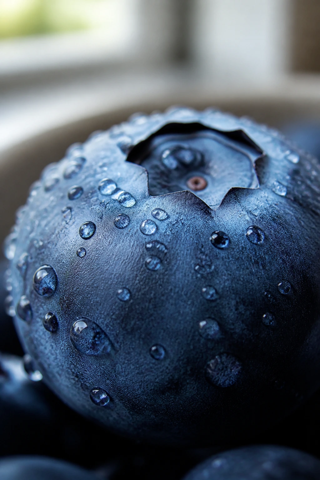 Banishing Breakouts: Are Blueberries Good For Acne? 3 Close-up of a single blueberry with water droplets on a light background