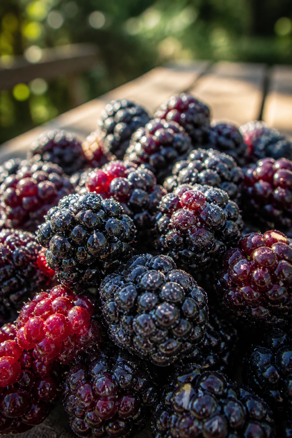 Close-up of ripe boysenberries highlighting health benefits for dogs.
