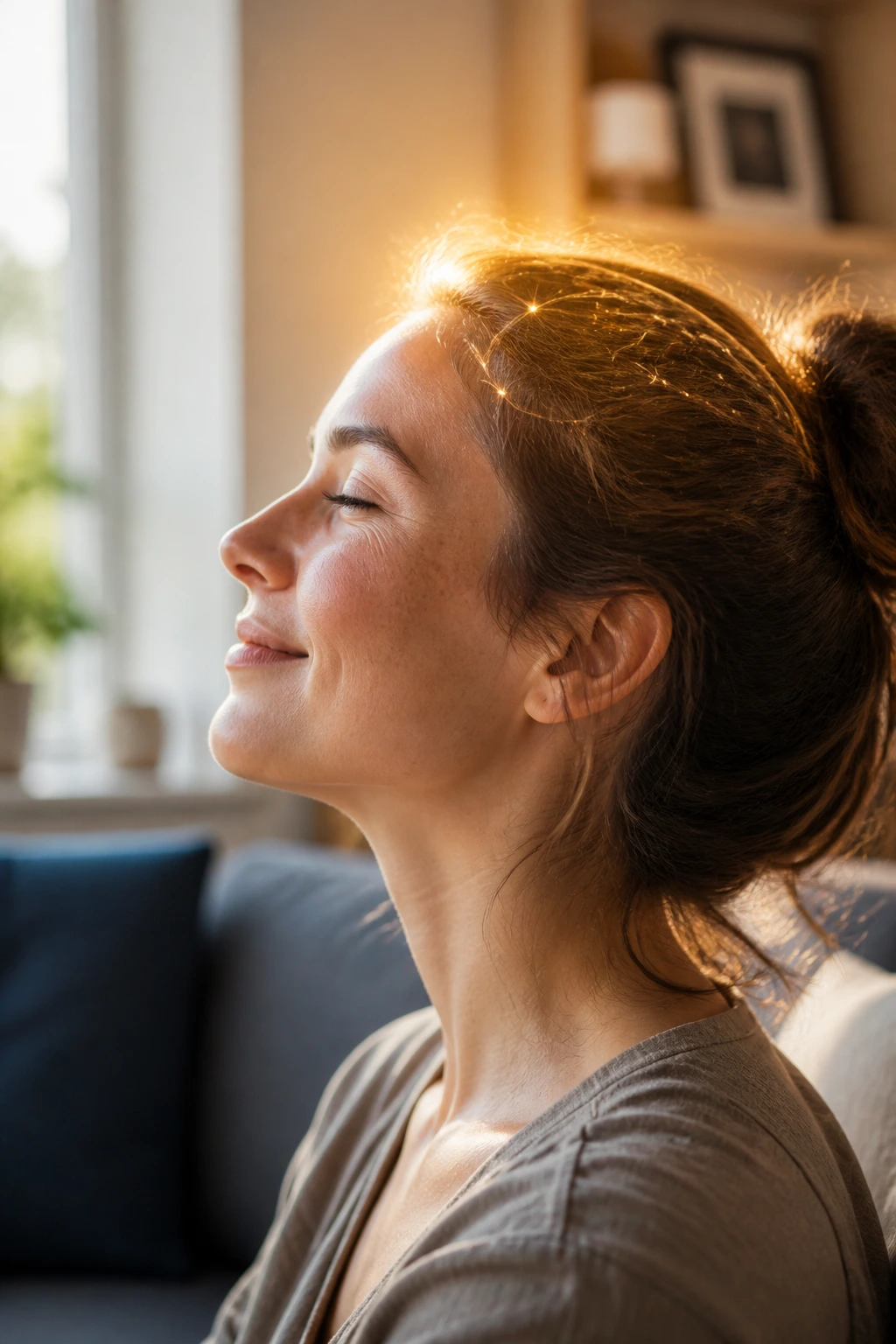 Profile portrait with a subtle glow suggesting brain activity