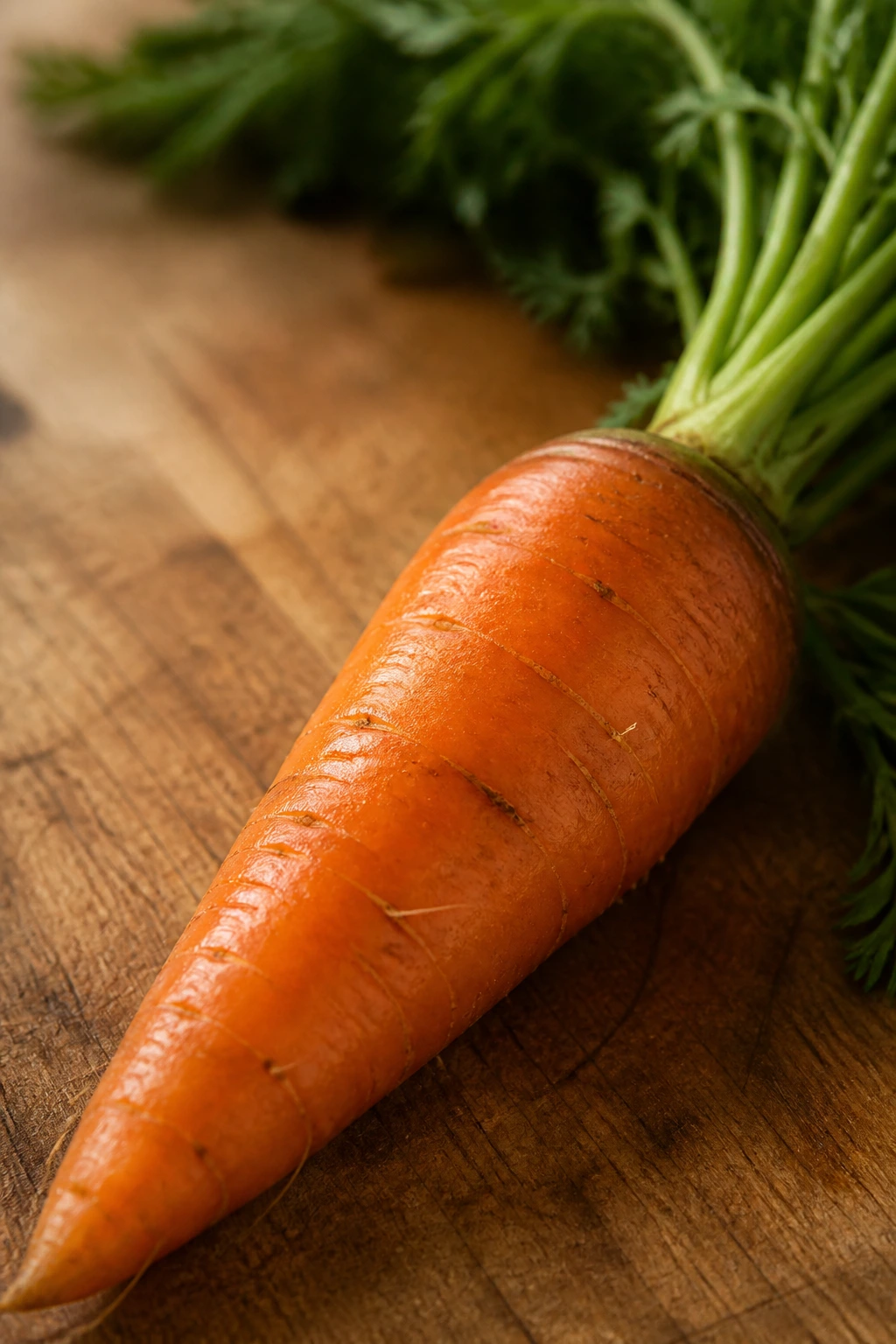 Is Anything With A Seed Considered A Fruit? 2 Close-up of carrot with greens on cutting board.