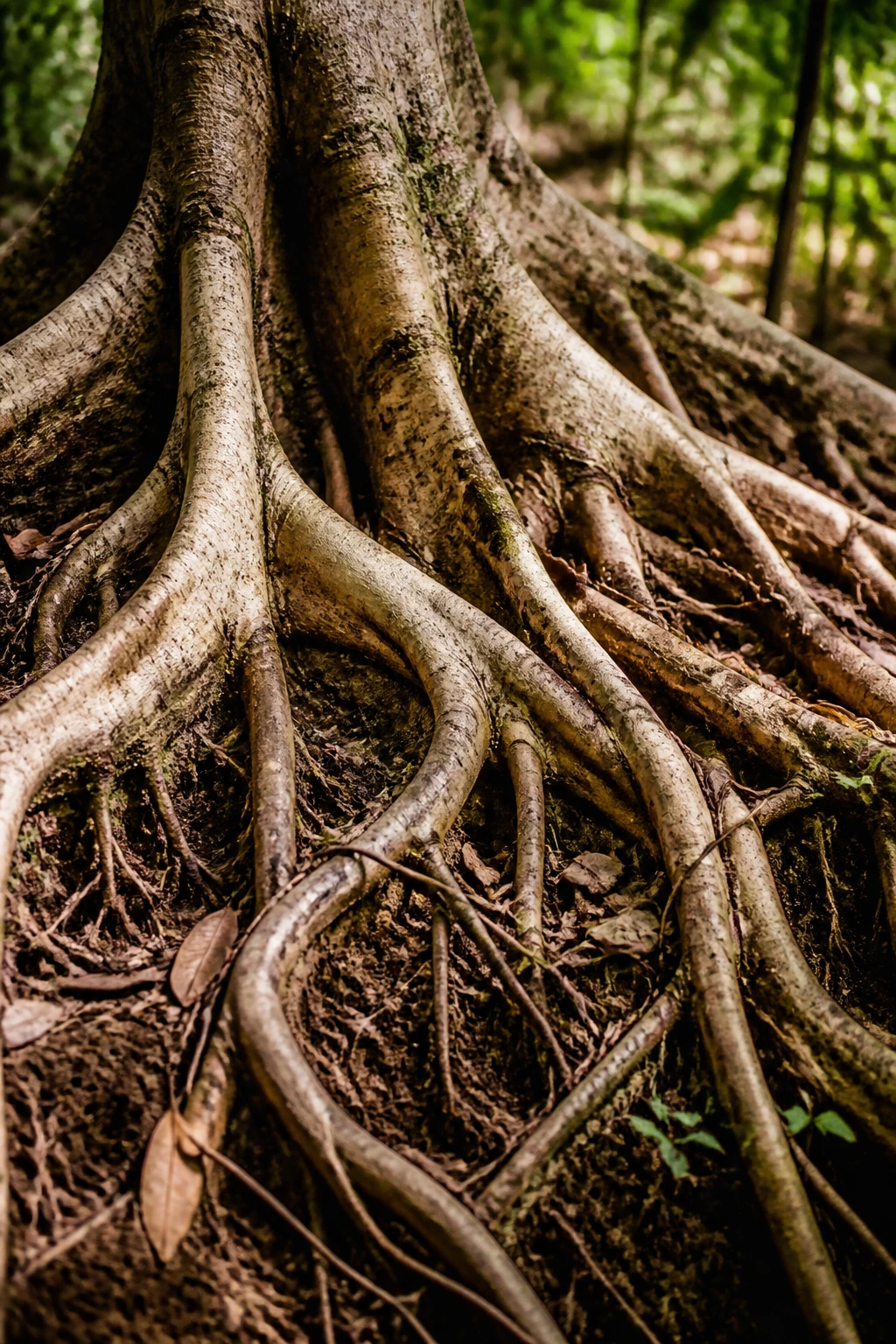 Cecropia Fruit:Â Nutrition Facts, Health Benefits, And More 3 Cecropia tree roots twisting through soil in a forest setting