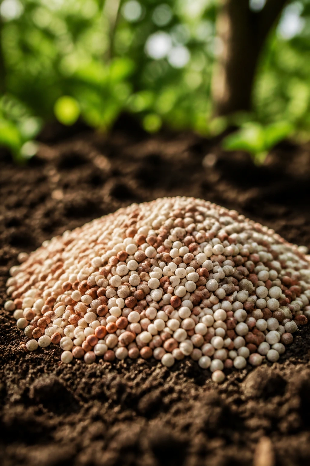 Is 16-16-16 Fertilizer Good For Fruit Trees? 10 Close-up of 16-16-16 fertilizer granules on soil