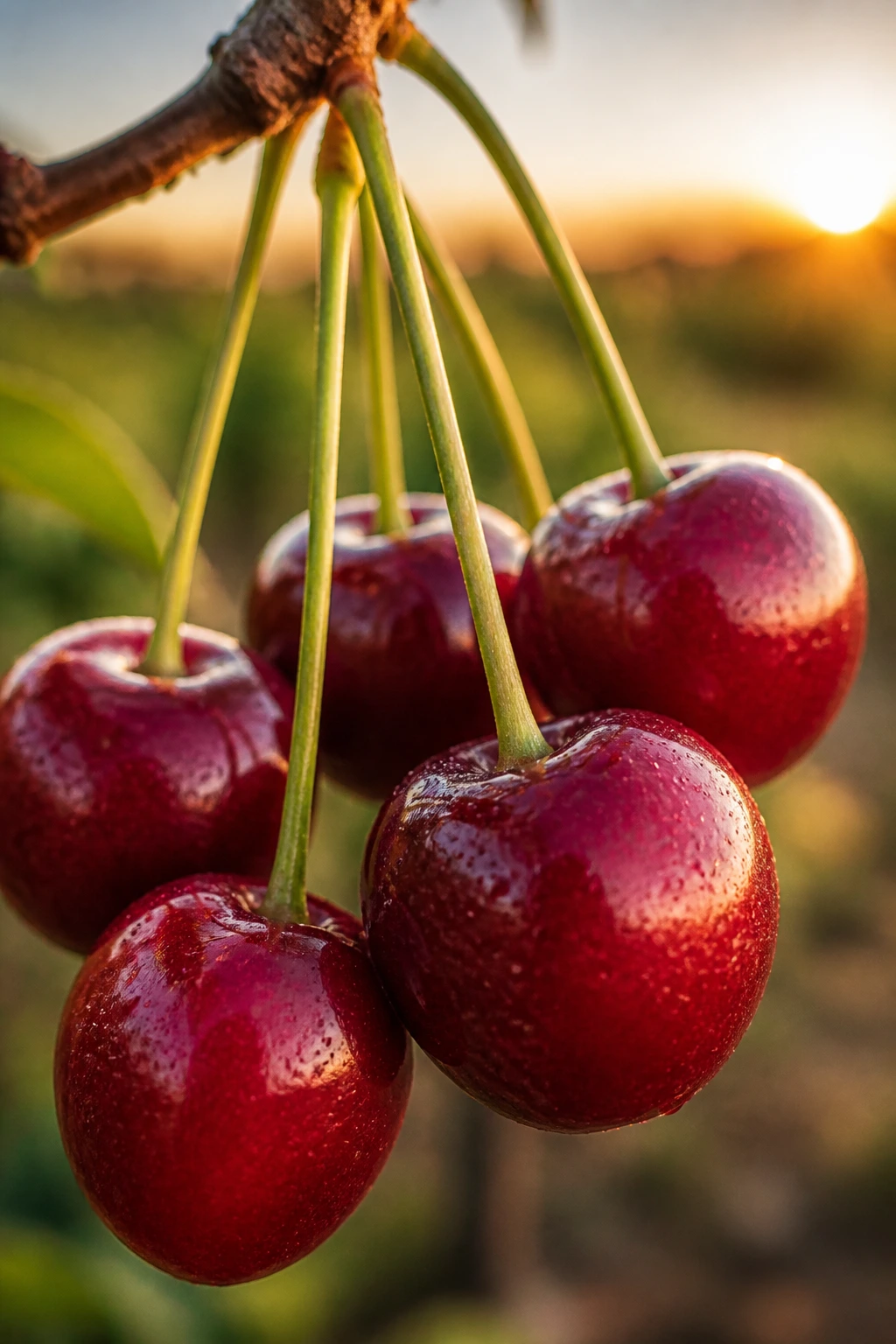 Close up of a cherry cluster symbolizing cultural significance in Algeria
