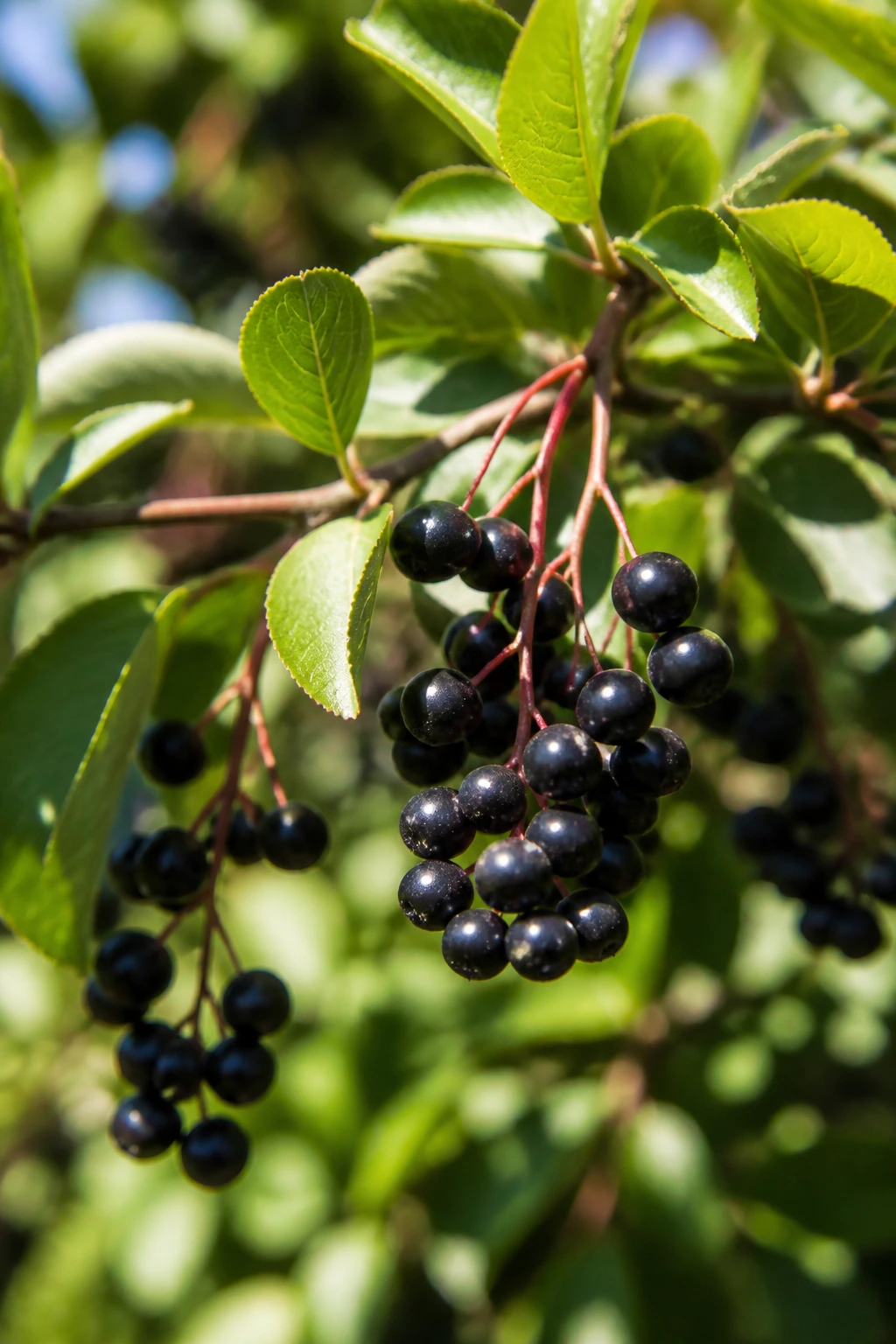 How To Grow Chokecherry From Seed: Step-By-Step Guide 4 Close-up of chokecherry tree branch with ripe berries in a garden