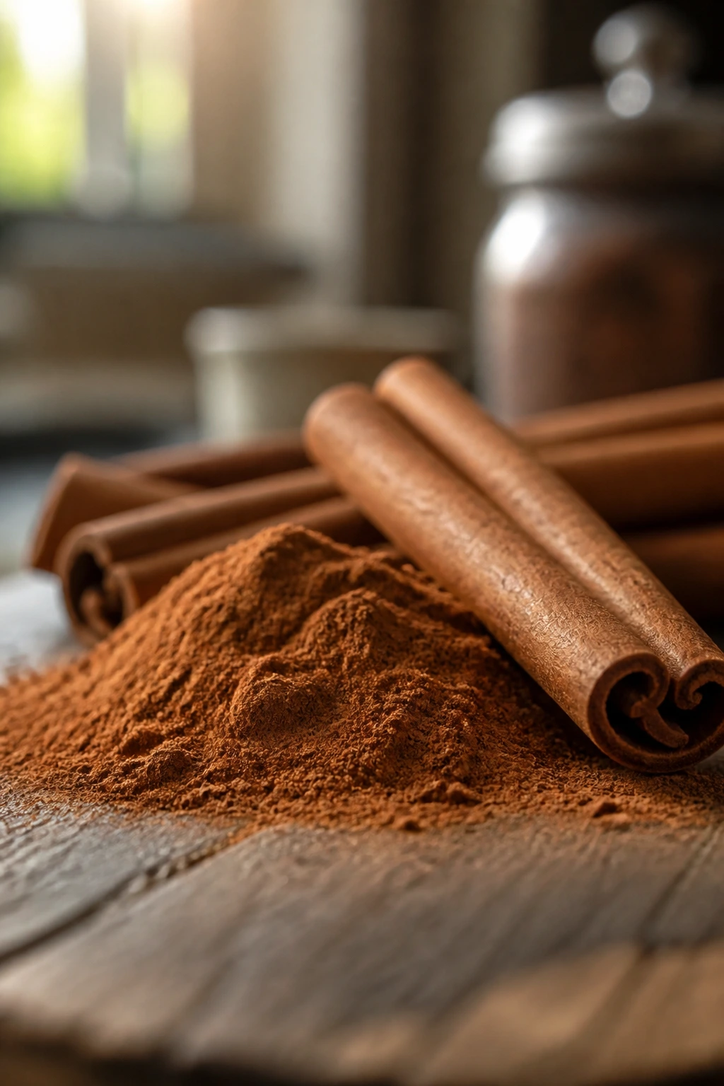 15 Interesting Fun Facts About Cinnamon 1 Close-up of ground cinnamon and a cinnamon stick on warm wooden surface