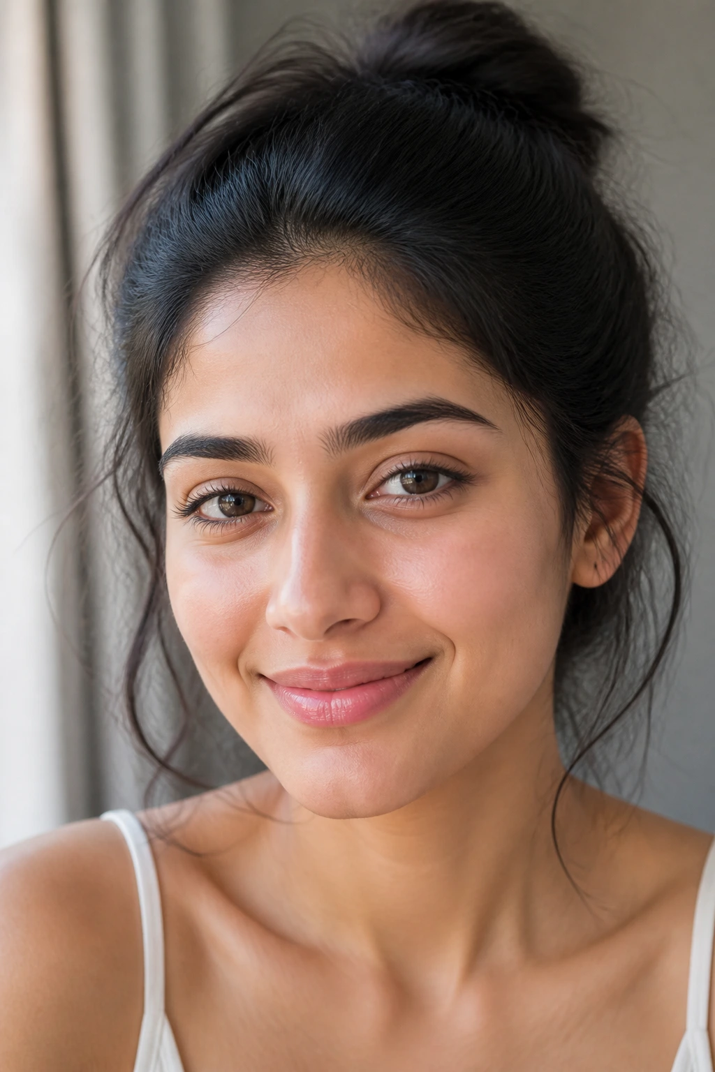 12 Surprising Benefits Of Eating Oranges For Skin And Hair 4 Close-up of a real person with clear skin under natural light