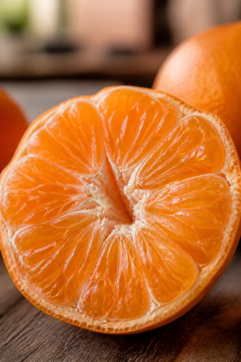 Banishing Breakouts: Are Clementines Good For Acne? 5 Close-up of a peeled Clementine half in a warm kitchen