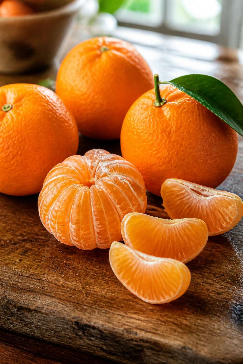 Banishing Breakouts: Are Clementines Good For Acne? 7 Close-up of bright clementines on a wooden kitchen counter