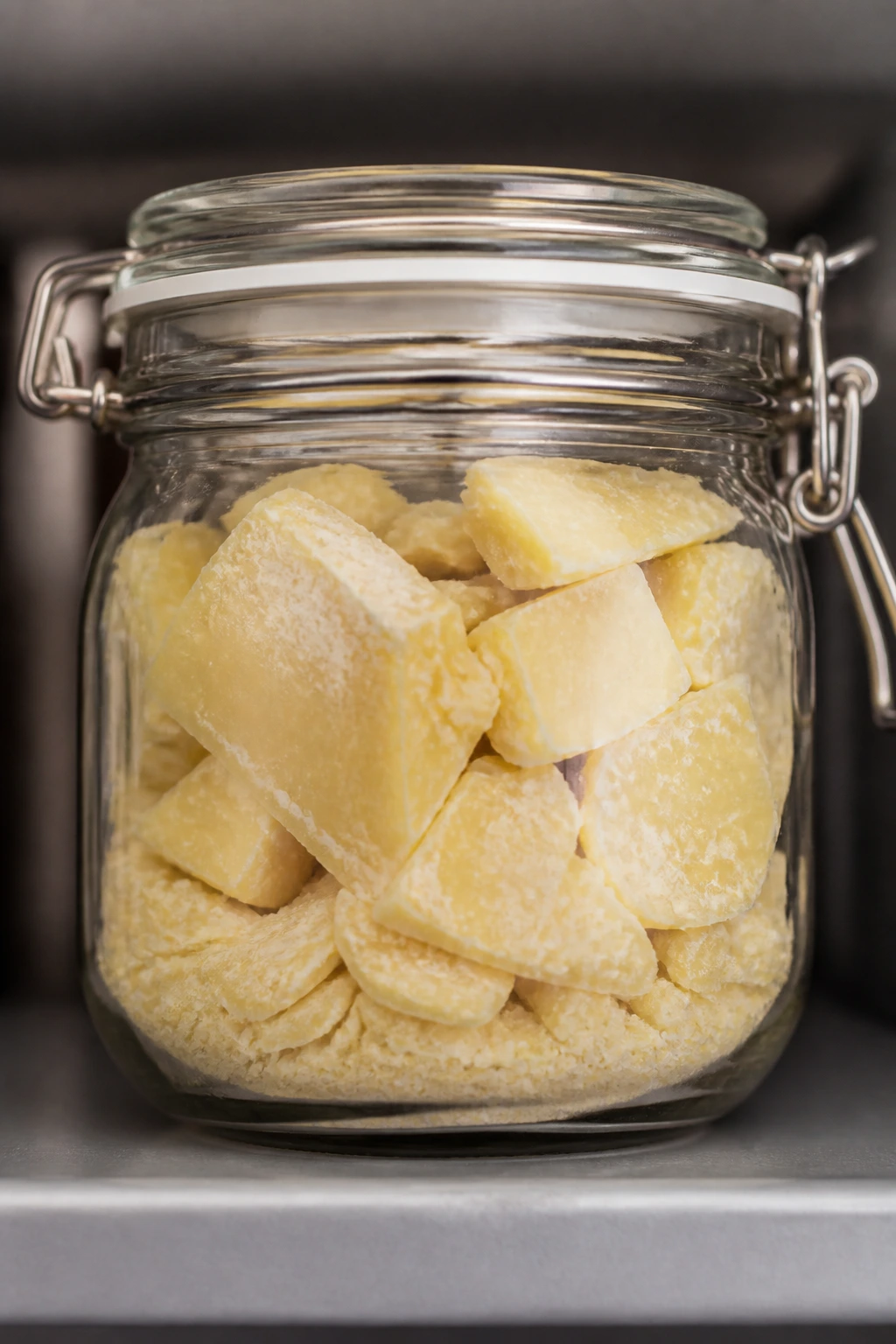 What Is The Shelf Life Of Cocoa Butter? 2 Sealed cocoa butter jar on a cool pantry shelf