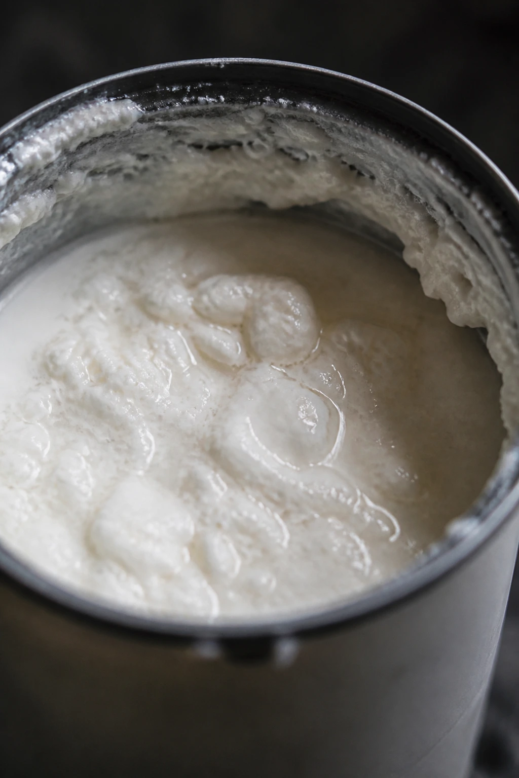 What Does Bad Coconut Milk Taste Like? 3 Coconut milk with clumps and separation indicating spoilage