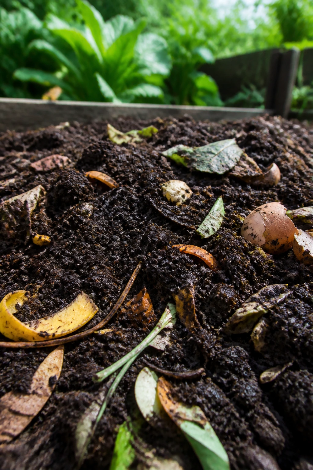 Is Chicken Manure Good For Fruit Trees Or Not? 6 Close-up of a rich compost heap outdoors in a garden