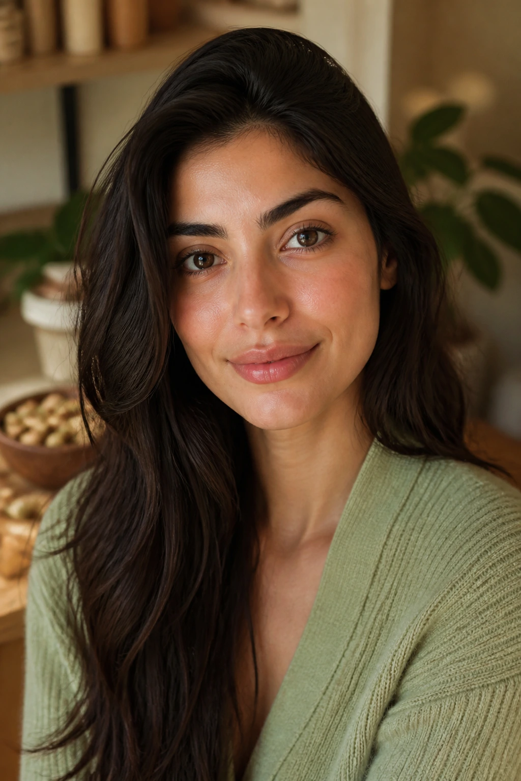 Portrait of a calm adult in warm light conveying a concluding moment
