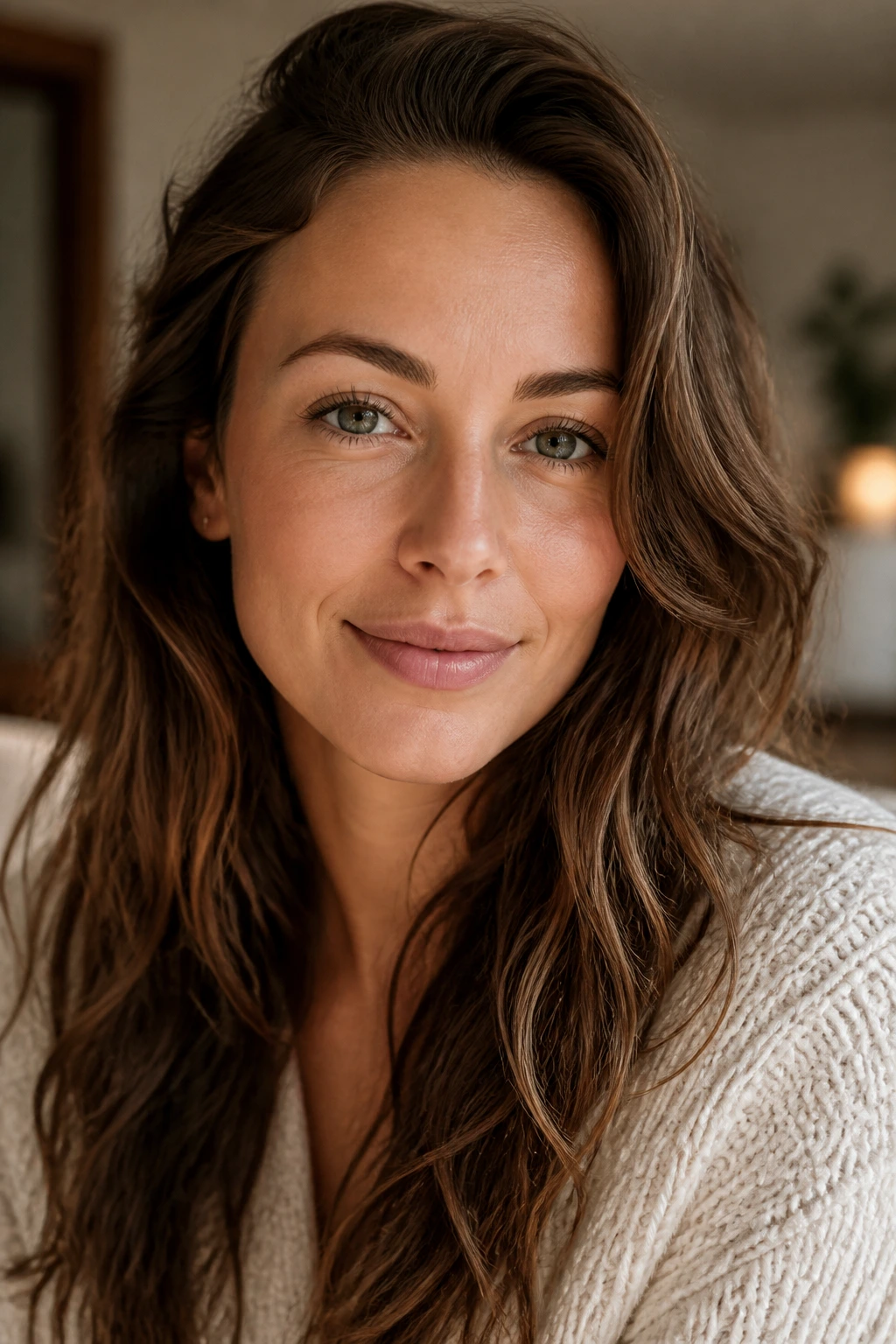 Nature's Digestive Aid: Is Pineapple Good For Constipation? 3 Close-up portrait of a real person with a calm expression in a cozy home setting.