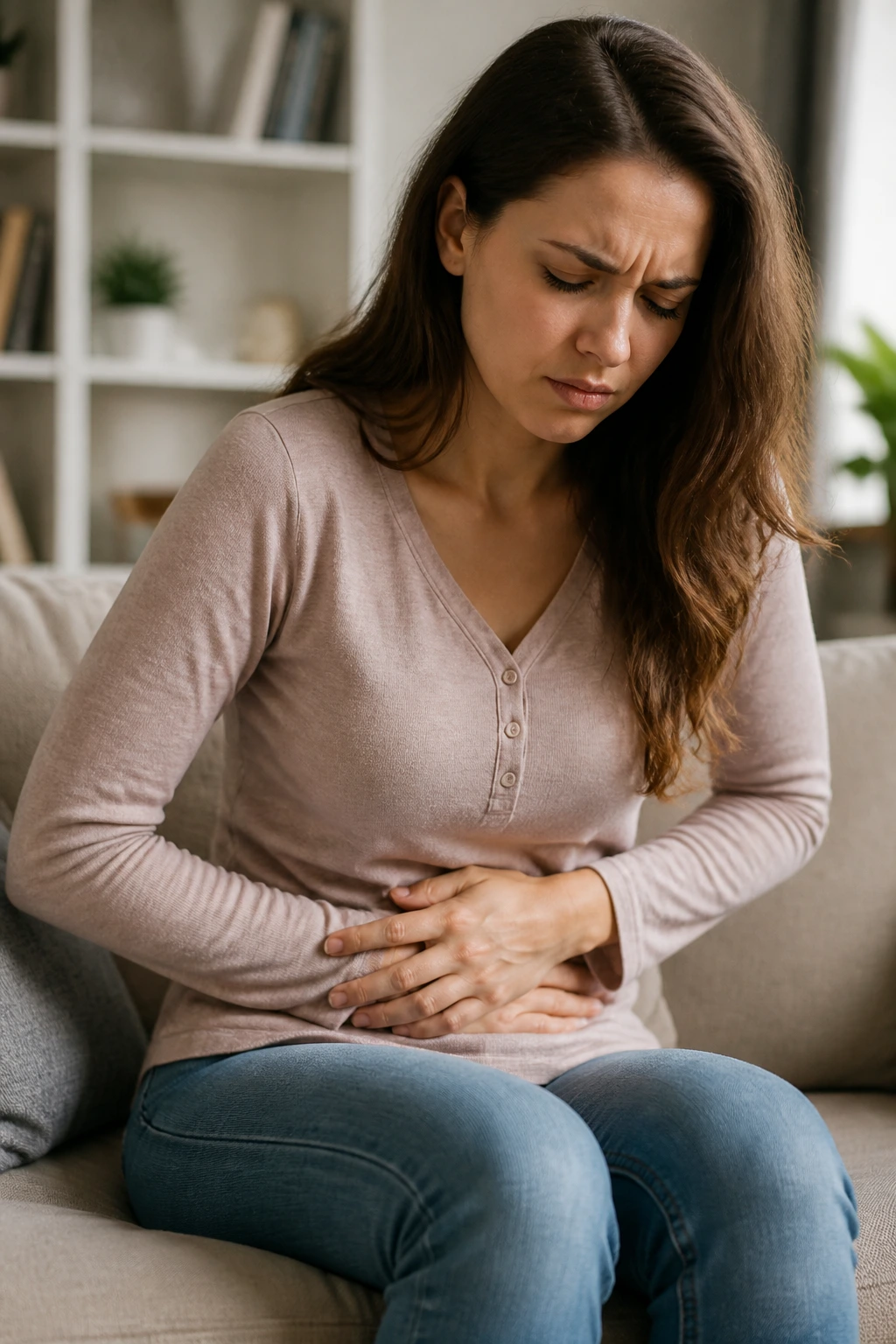 Nature's Digestive Aid: Is Papaya Good For Constipation? 1 Close-up of a person clutching the abdomen to show constipation symptoms