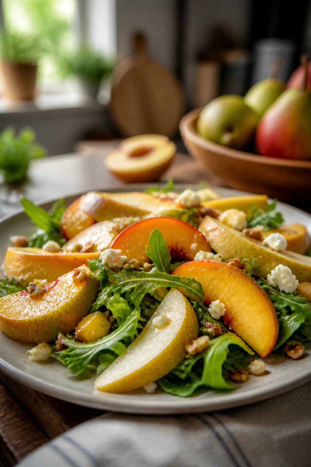 What Are Sub-Acid Fruits? Here's All You Need To Know 4 Plated peach and pear dish featuring sliced sub-acid fruits