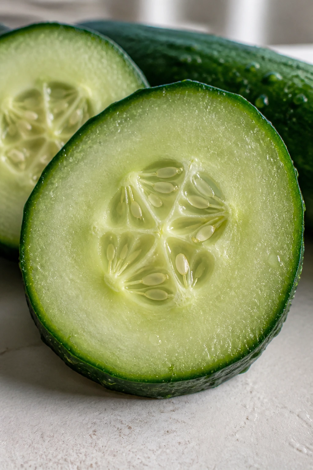 Is Cucumber Good For Ulcer Patients? Is It Safe Or Not? 2 Cross-section of cucumber showing seeds and interior