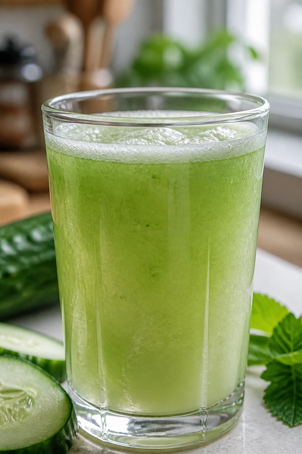 Is Cucumber Good For H. Pylori? Is It Safe Or Not? 4 Glass of cucumber juice on kitchen counter