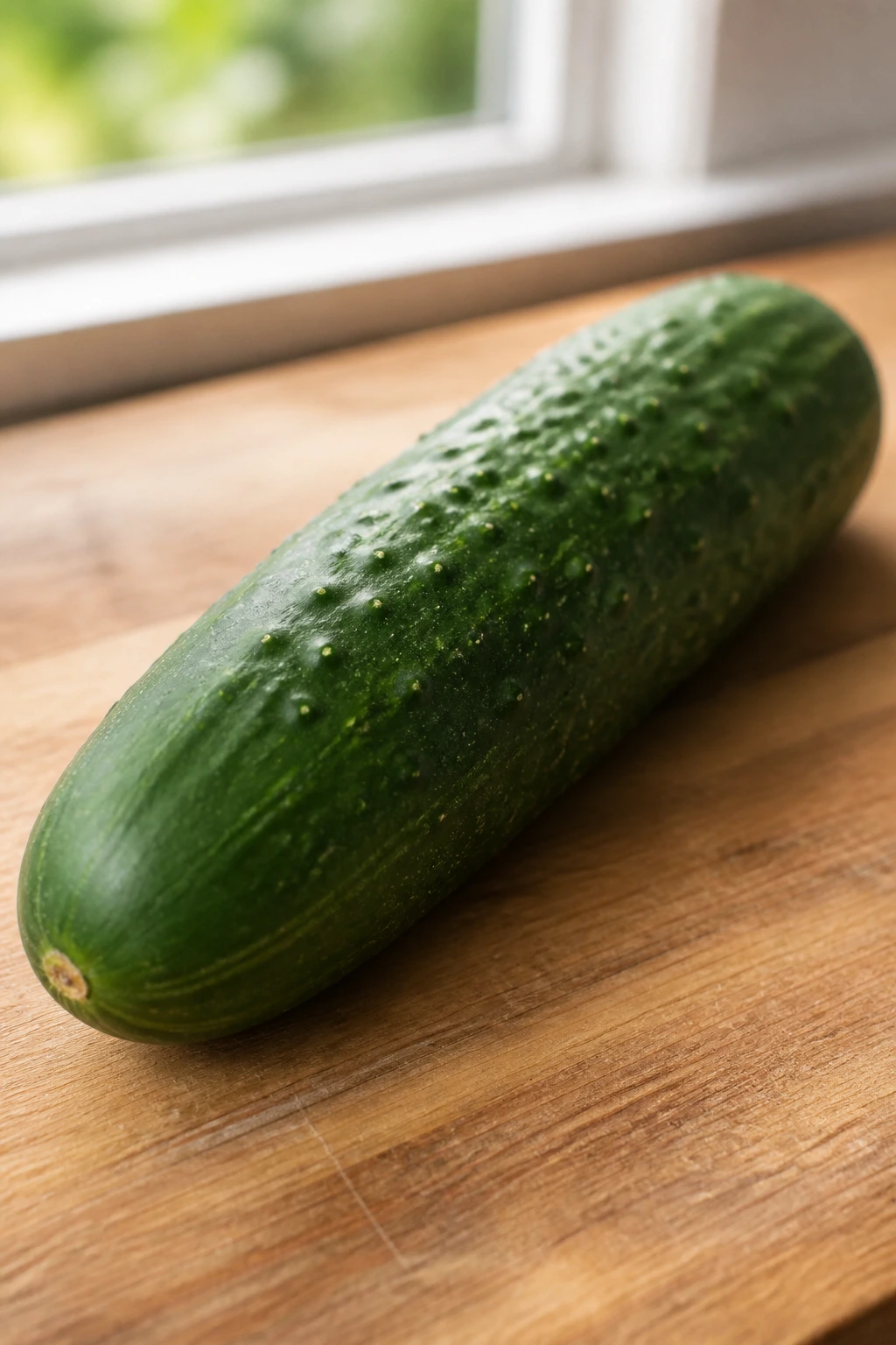 Banishing Breakouts: Are Cucumbers Good For Acne? 5 Single cucumber on kitchen counter in natural light