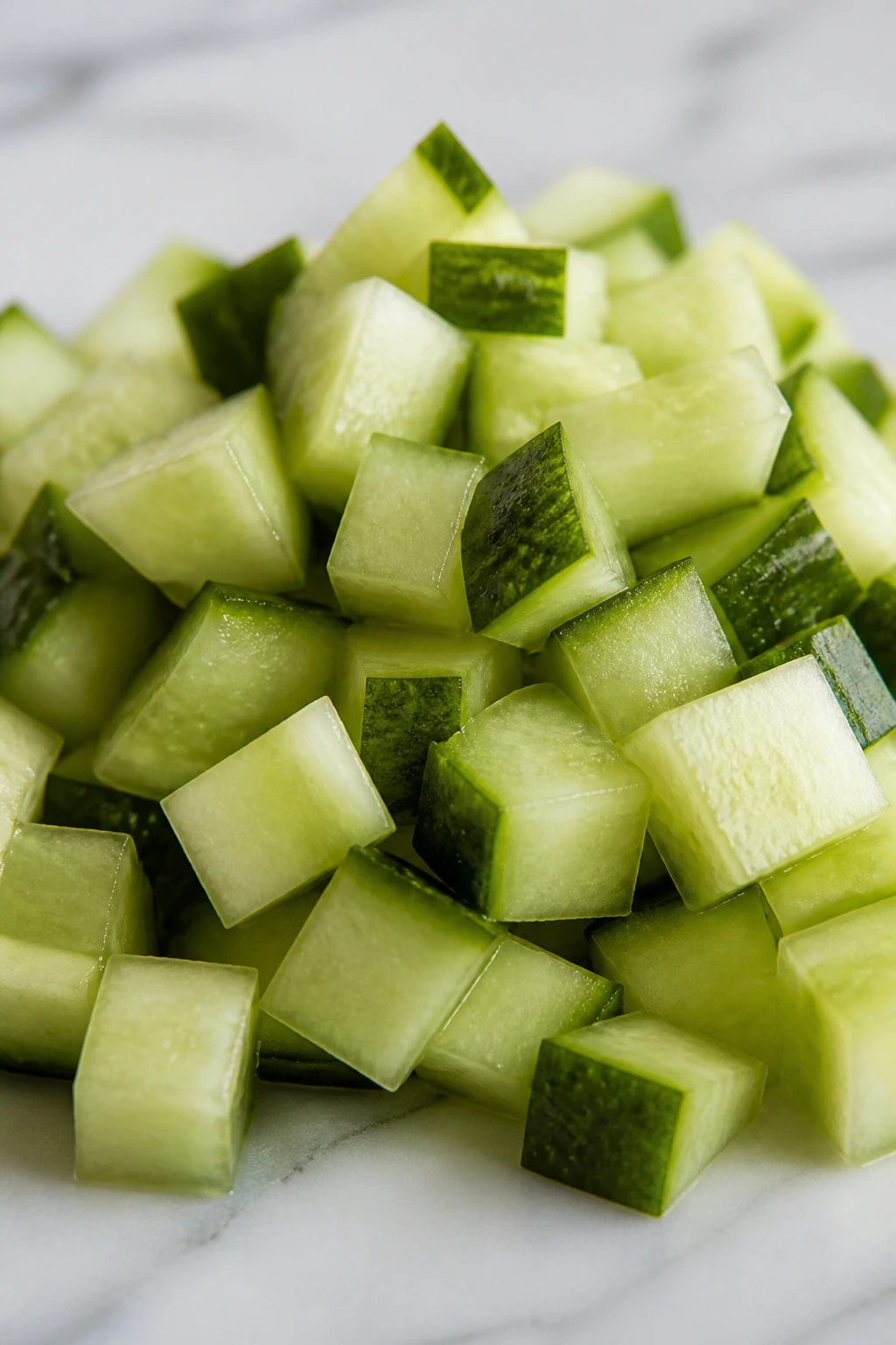 Can Gerbils Eat Cucumbers? All You Need To Know 5 Small cucumber cubes on a clean surface