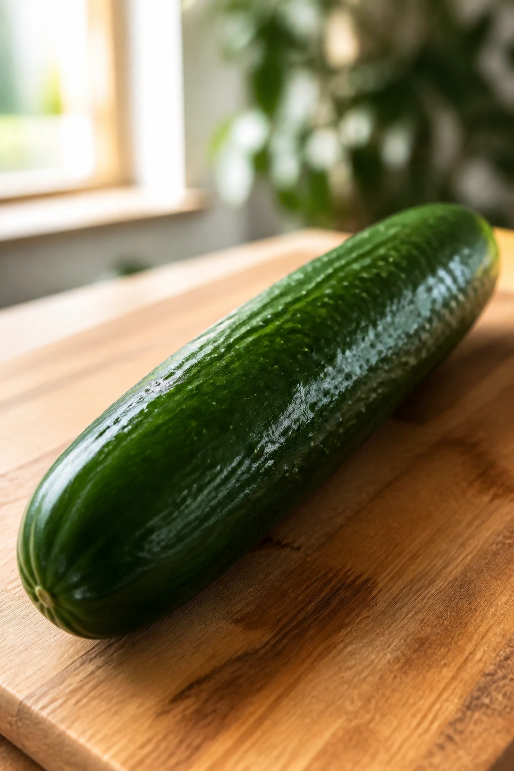 Is Cucumber Good For Fertility In Male And Female? 4 Whole cucumber on a cutting board with natural window light