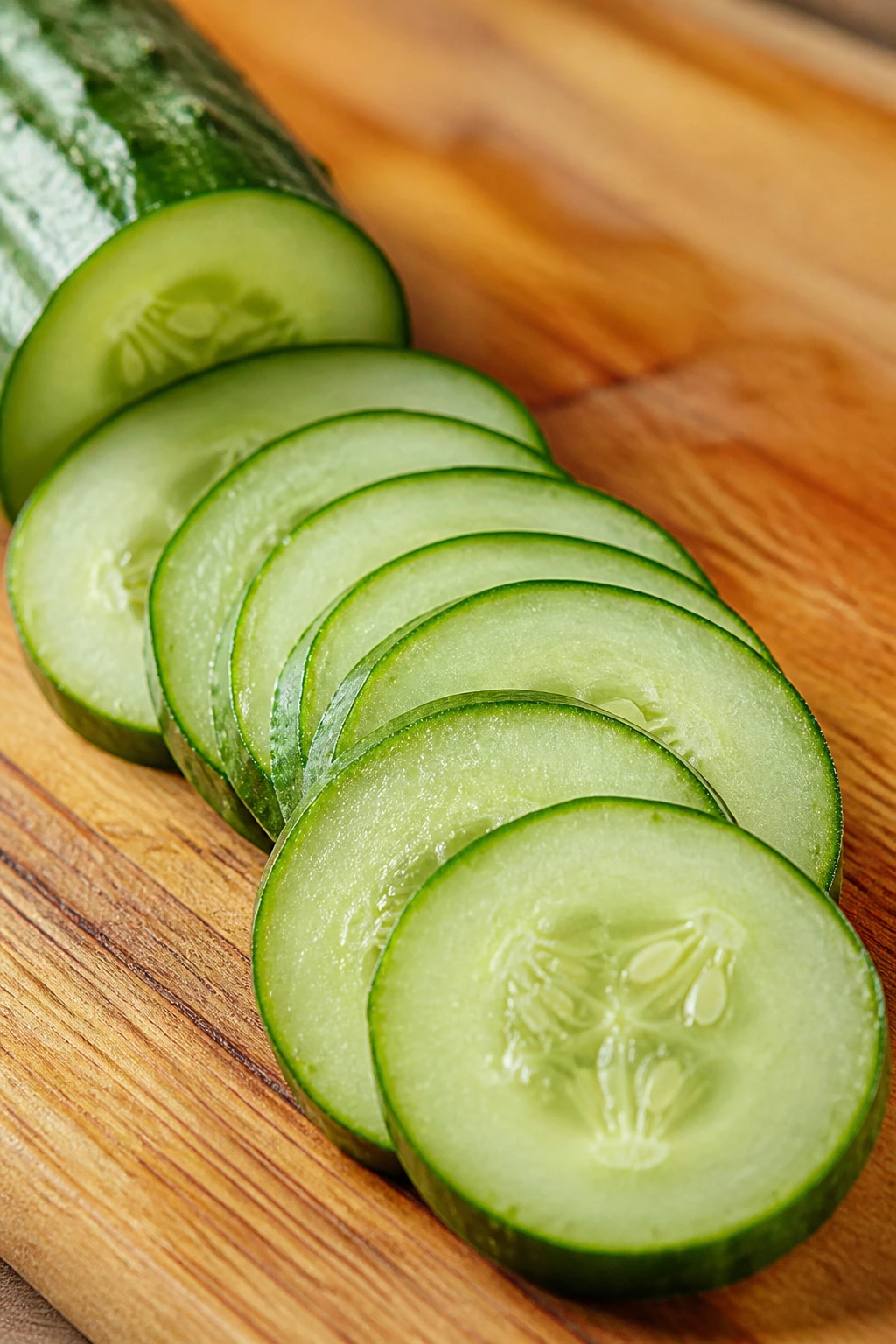 Is Cucumber Good For Ulcer Patients? Is It Safe Or Not? 3 Cucumber slices on a wooden surface