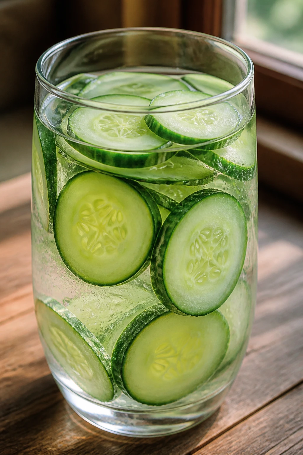 Is Cucumber Good For H. Pylori? Is It Safe Or Not? 3 Glass of cucumber water with slices on wooden table