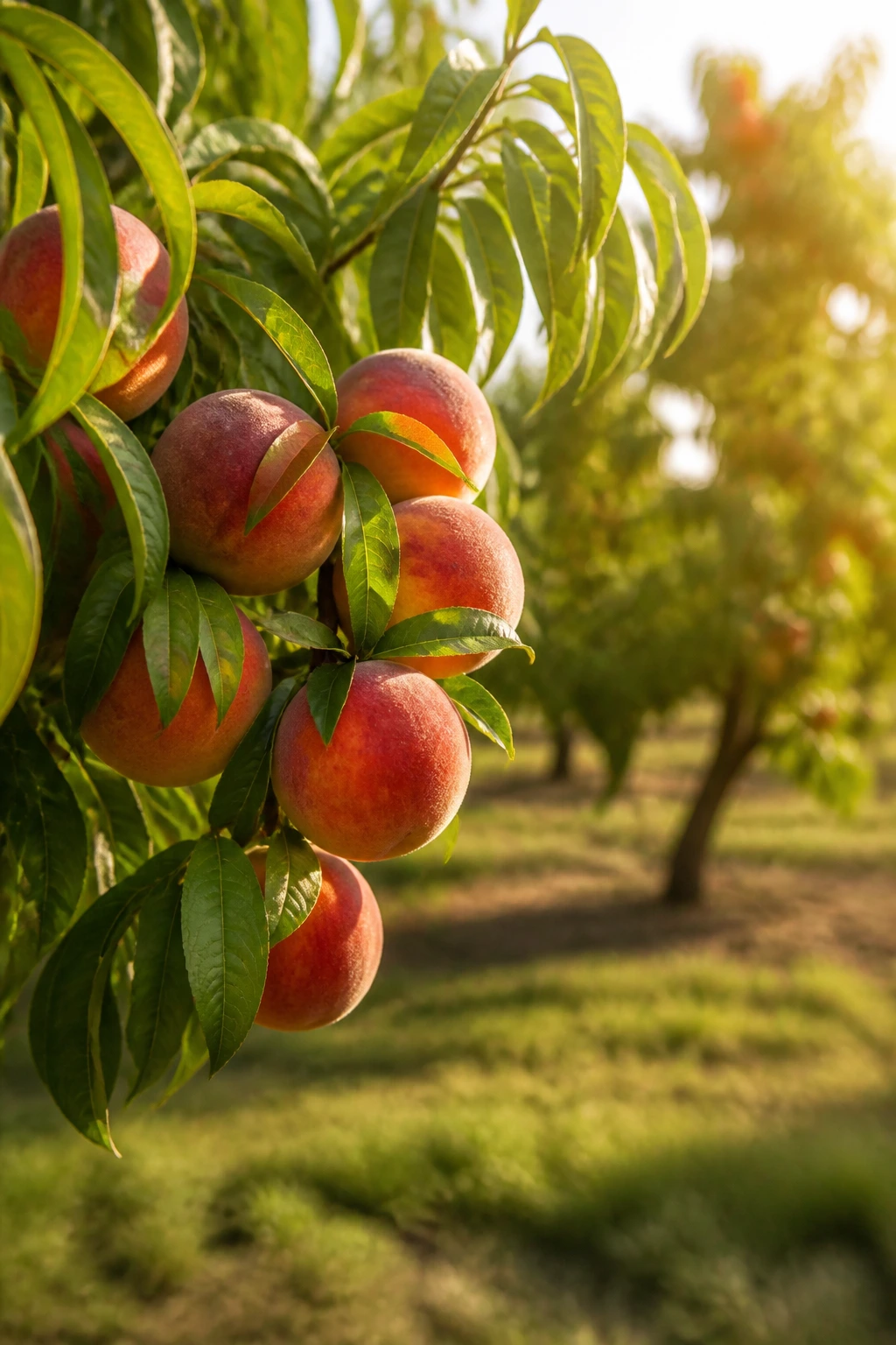 Is A Nectarine A Peach? What's Really The Difference? 8 Peach tree branch with ripe fruit in an orchard, sunlit