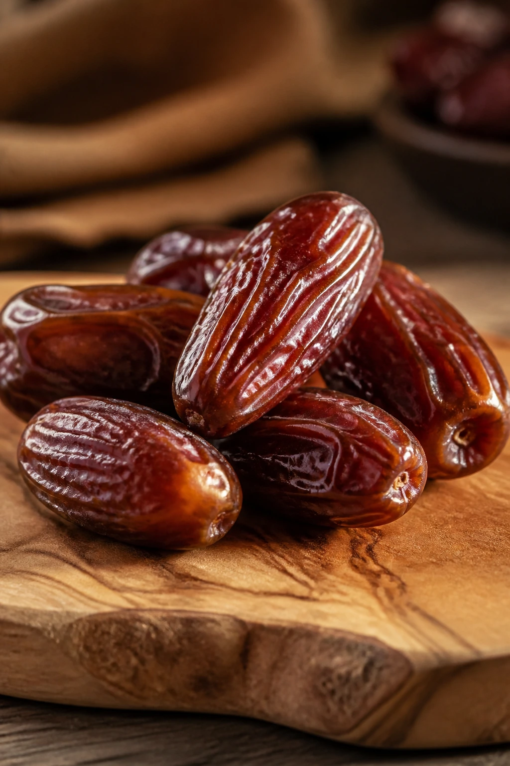Macro shot of dates highlighting texture and nutrition