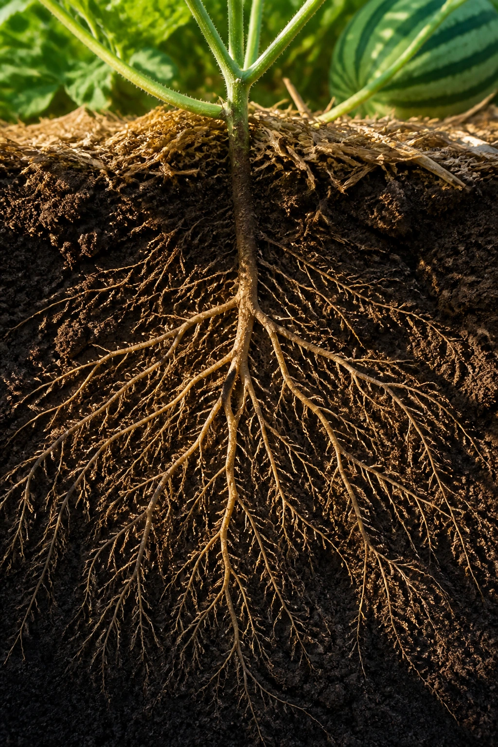 How Deep Do Watermelon Roots Grow? How Deep Do They Go? 9 Deep, well-developed watermelon root network in moist soil.