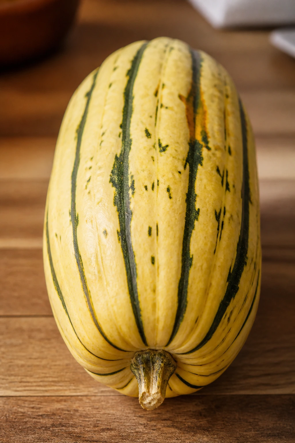 How To Cook Delicata Squash On Stove: Step-By-Step Guide 8 Delicata squash on a wooden kitchen counter