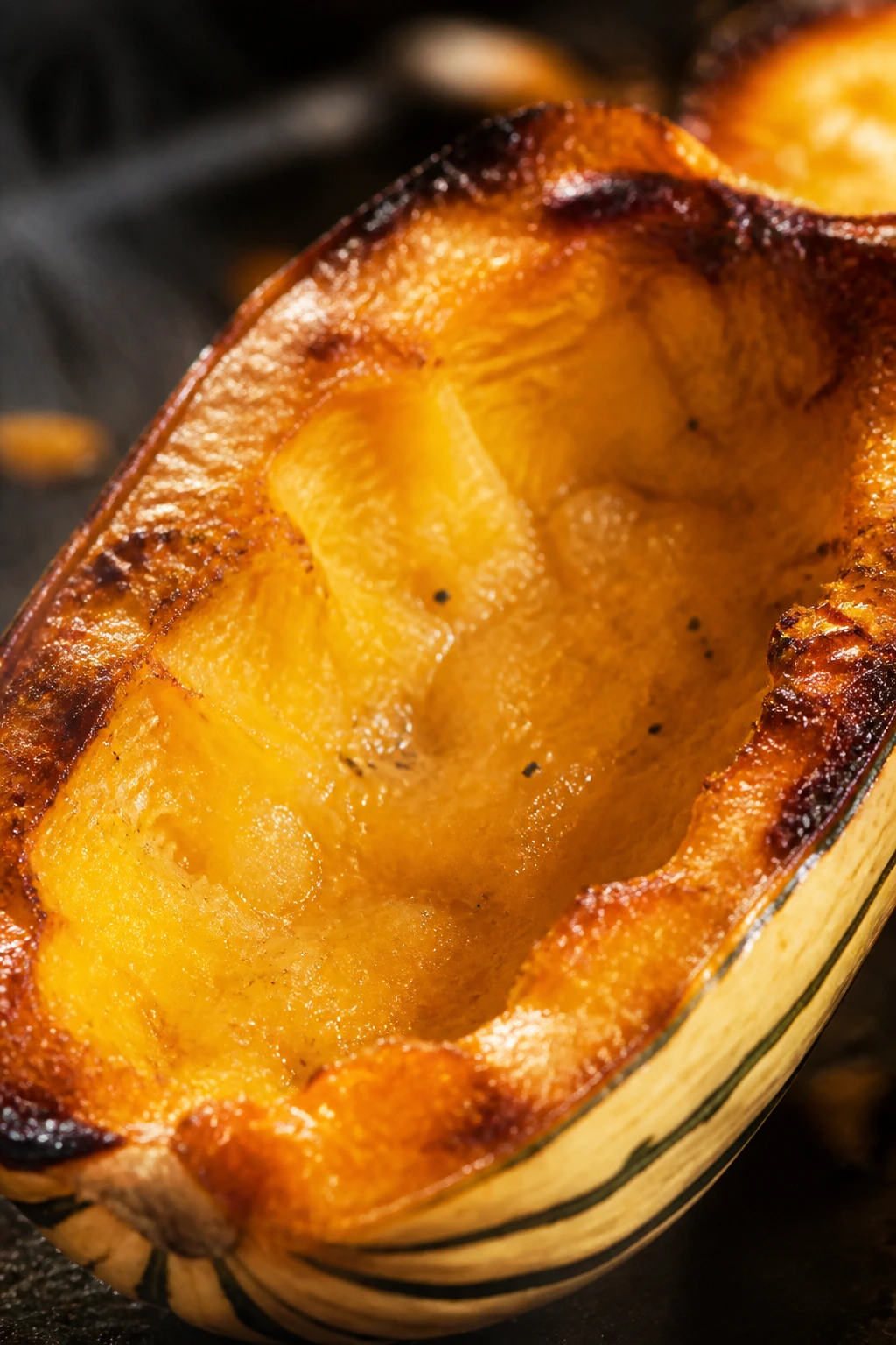 How To Cook Delicata Squash On Stove: Step-By-Step Guide 6 Cooked delicata squash half showing creamy flesh