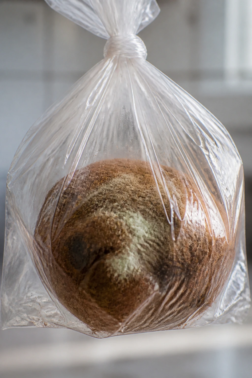How To Keep Kiwi Fresh? & How To Know When Kiwi Is Bad? 5 Sealed bag with a spoiled kiwi ready for disposal