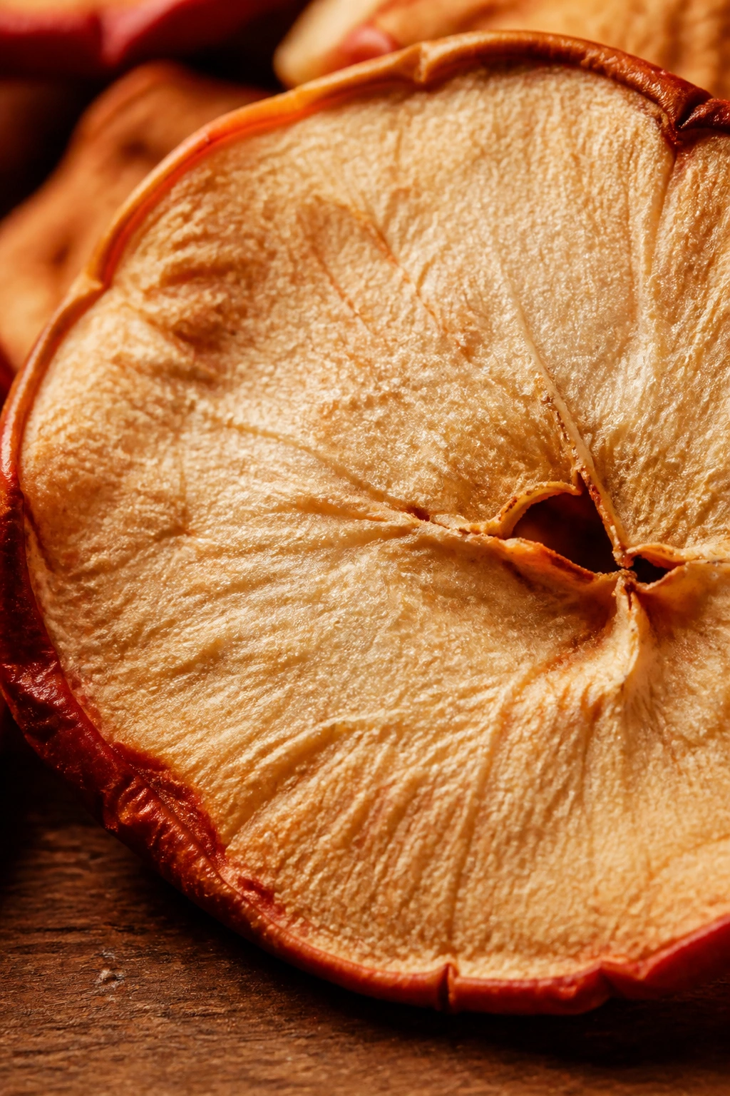 Are Dried Apples Good For Weight Loss? All You Need To Know 3 Macro close-up of a dried apple slice showing texture