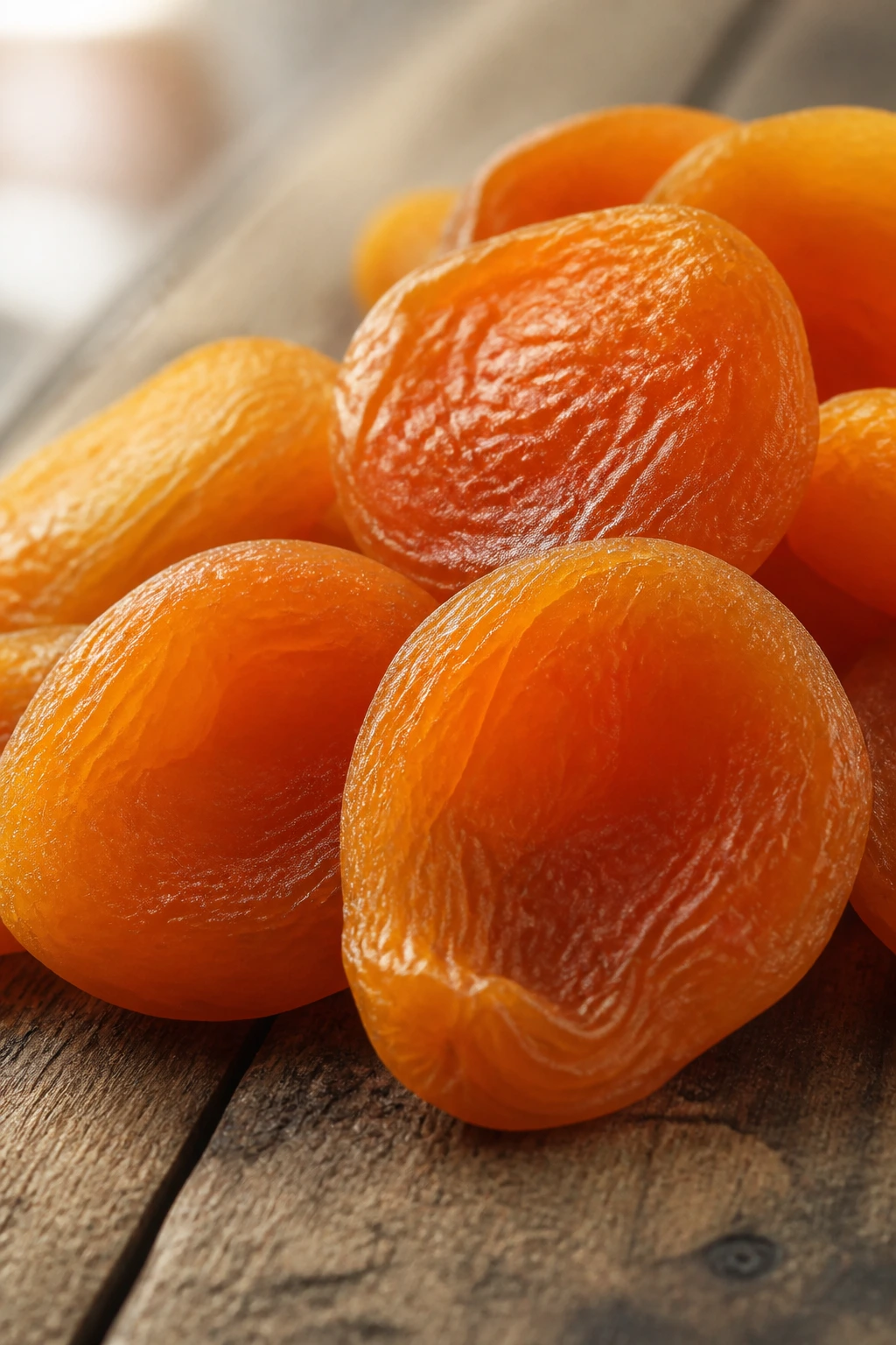 12 Incredible Benefits Of Eating Dry Fruits In The Morning 2 Close-up of dried apricots on a wooden surface