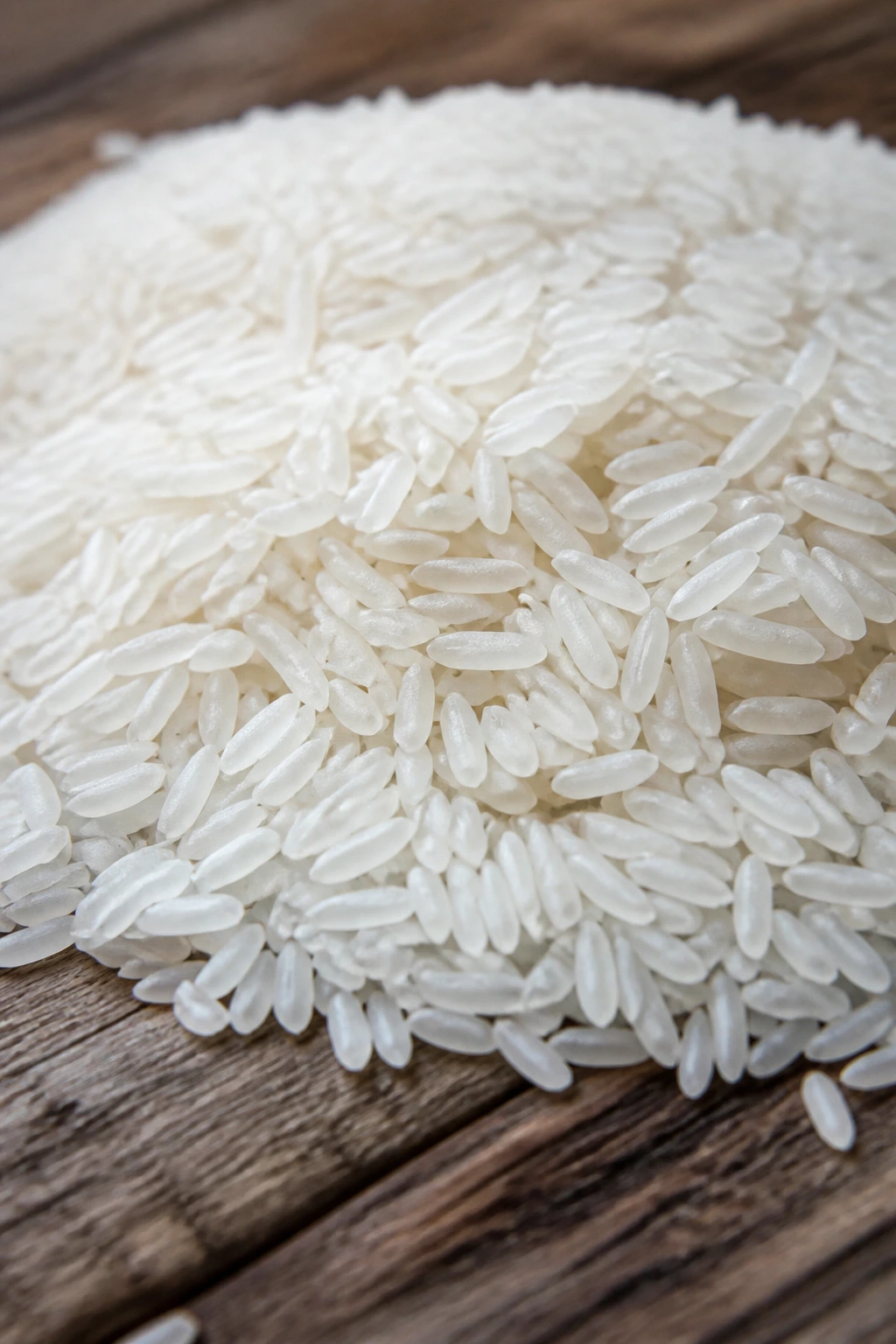 Is Rice A Fruit, A Vegetable, A Grain, Or A Seed? 3 Heap of dry white rice grains on wood surface