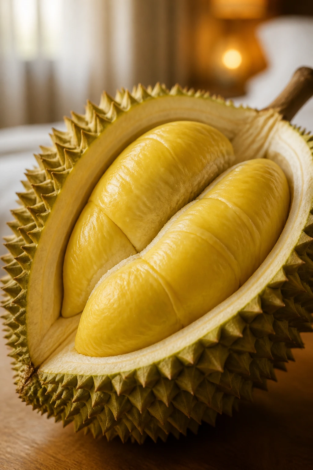 10 Surprising Reasons Why Durian Is The King Of Fruits 6 Durian close-up in warm setting suggesting fertility-supporting nutrients