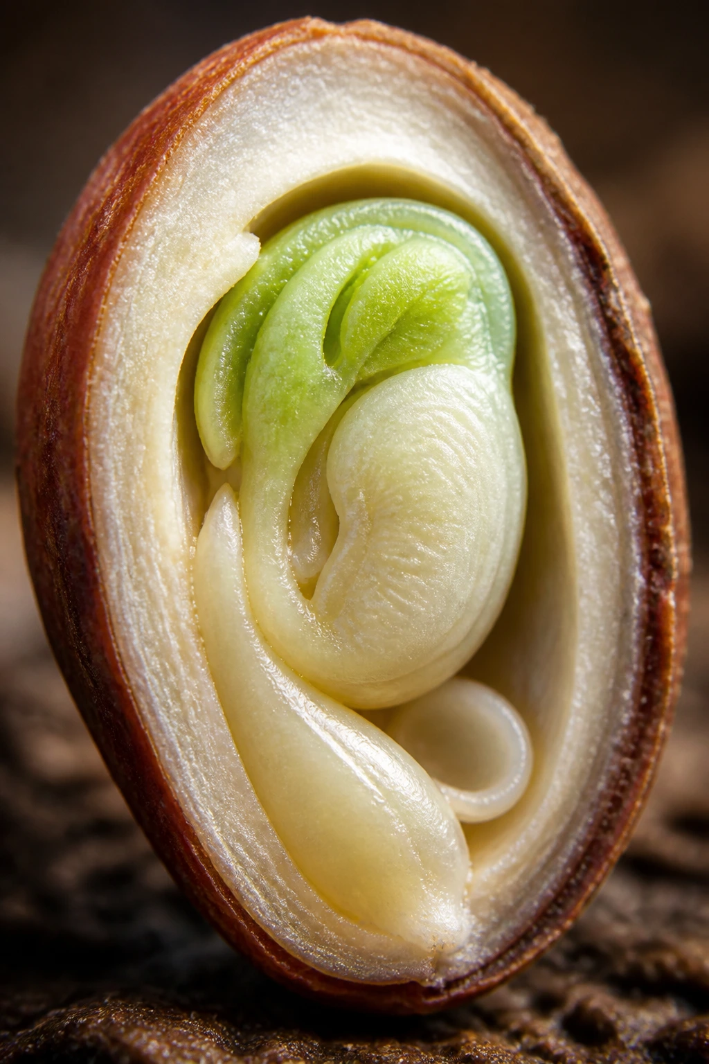 A Comprehensive Explanation Of Seed and Fruit Formation 2 Extreme close-up of a plant embryo inside a seed cross-section