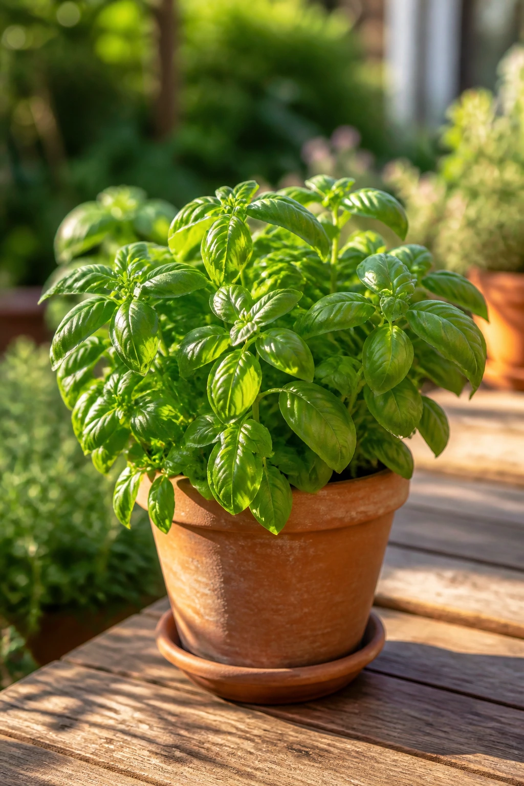 Is Epsom Salt Good For Fruit Trees, Vegetables, And Shrubs? 11 Healthy herb plant in a pot bathed in sunlight