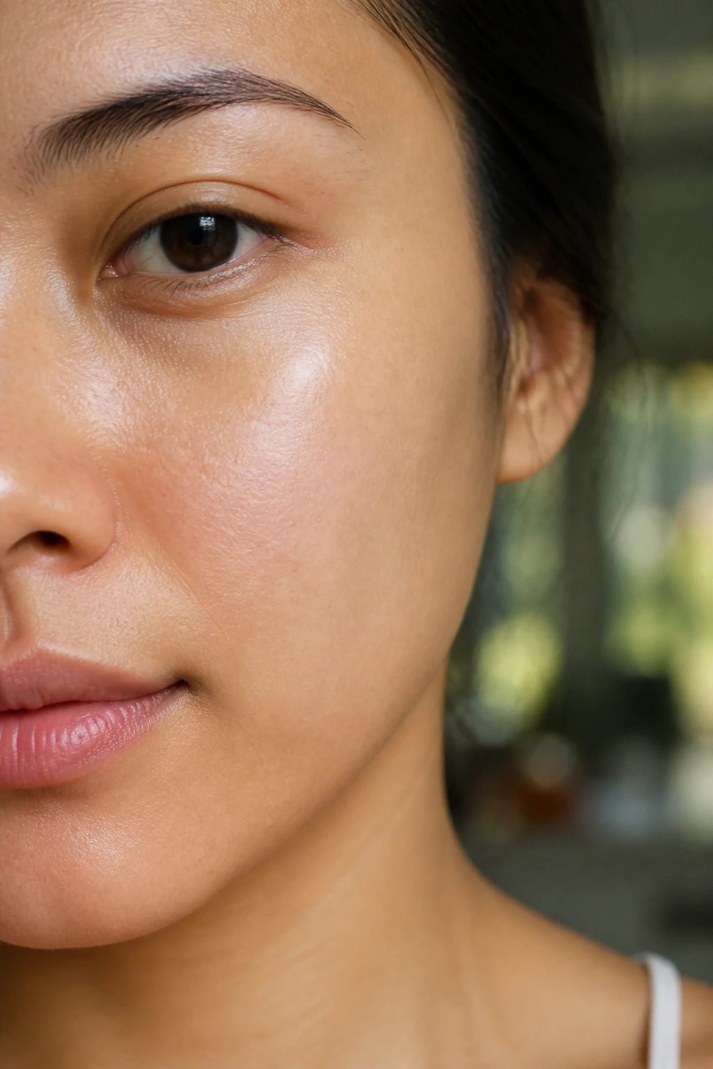 10 Incredible Beauty Benefits of Bananas and Their Peel 4 Close-up of a woman's cheek with even skin tone