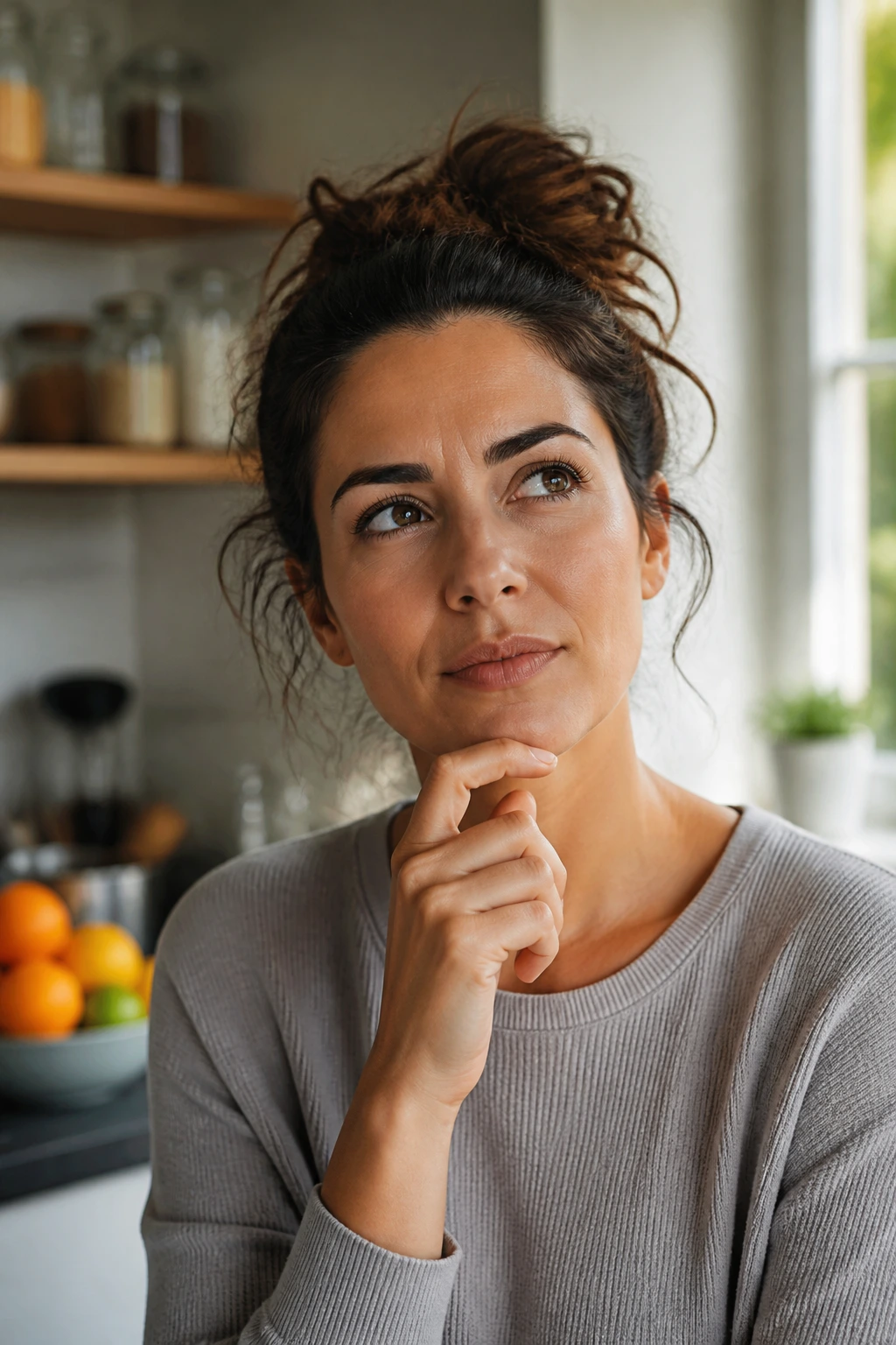 How Long Do Canned Pineapples Last? 5 Portrait of a thoughtful person in a kitchen, representing FAQs about canned pineapples