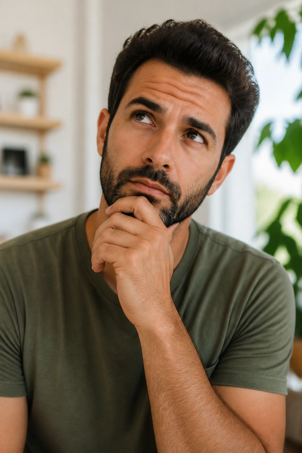 10 Amazing Benefits Of Banana For Sperm Count 4 Portrait of a curious man in a home setting