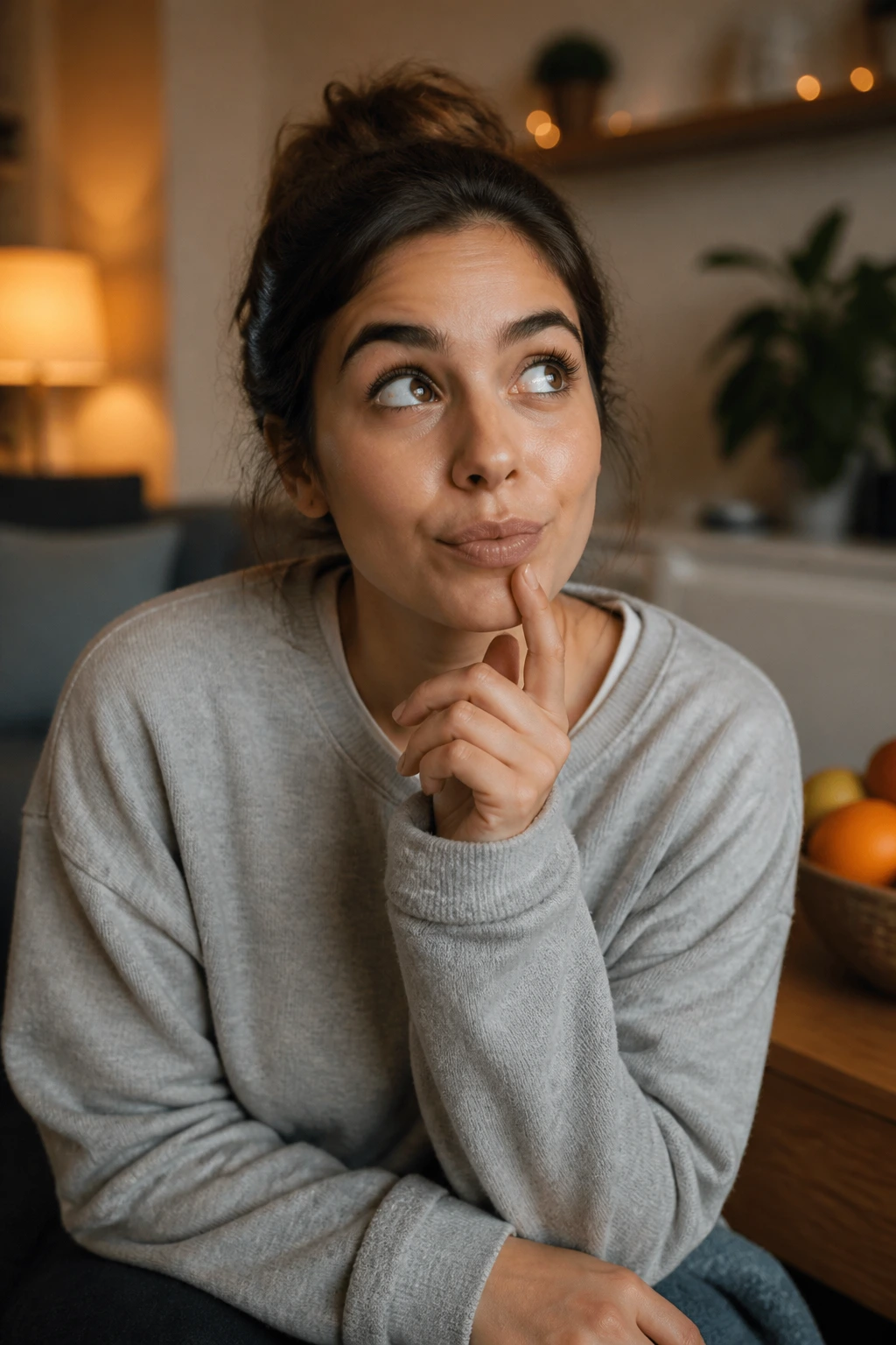 Is Eating Fruits At Night Good For Weight Loss? Find Out Now 12 Curious real-person portrait in a cozy indoor setting