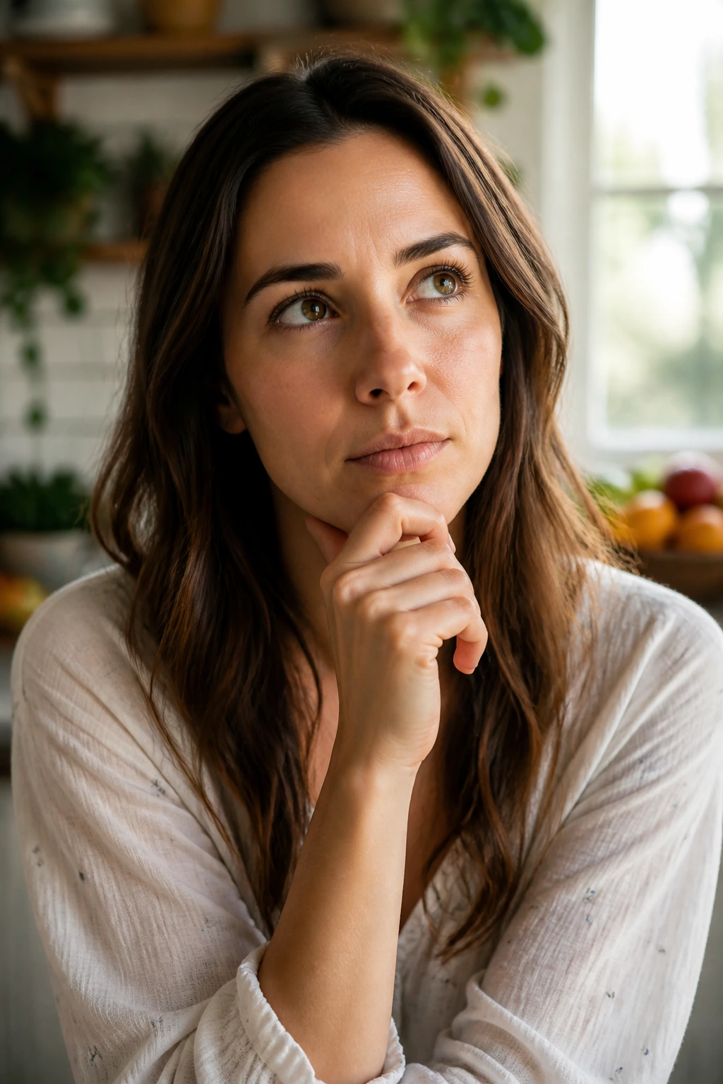 Where Does The Sweetness Of Fruit Come From? Find Out Now! 19 Close-up portrait of a real person contemplating questions about fruit sweetness in a kitchen
