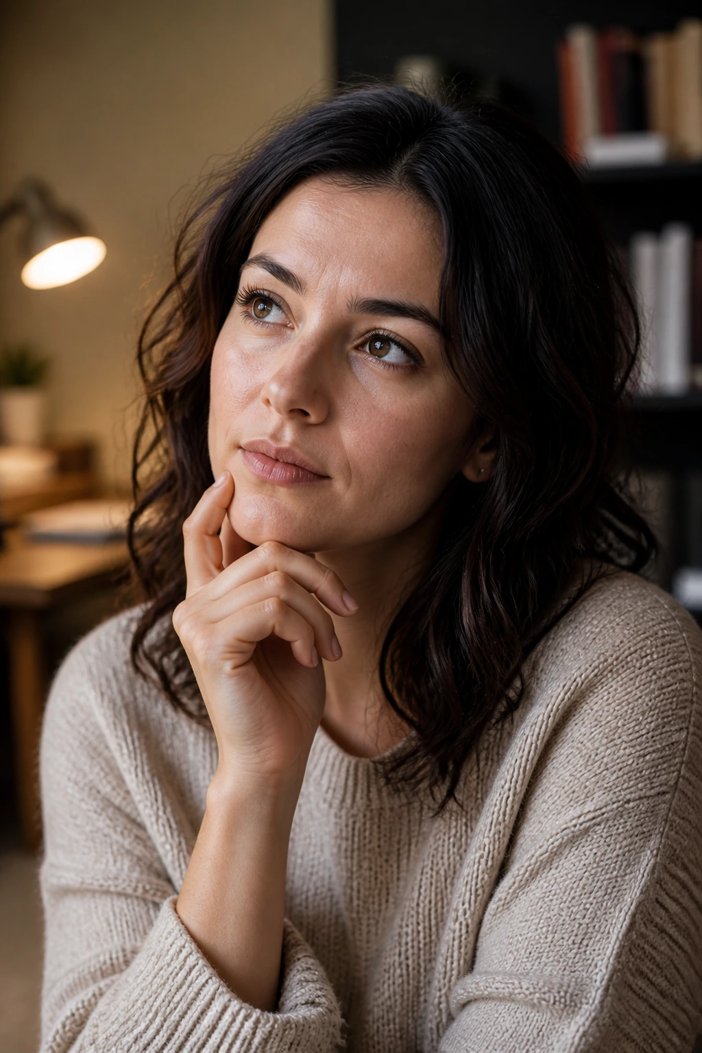 Thoughtful real-person portrait representing questions about apple health and teeth